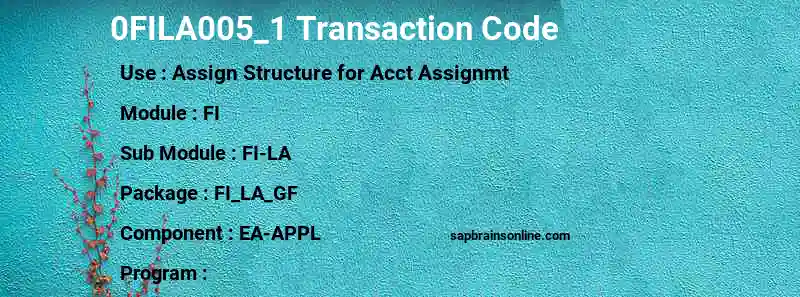 SAP 0FILA005_1 transaction code