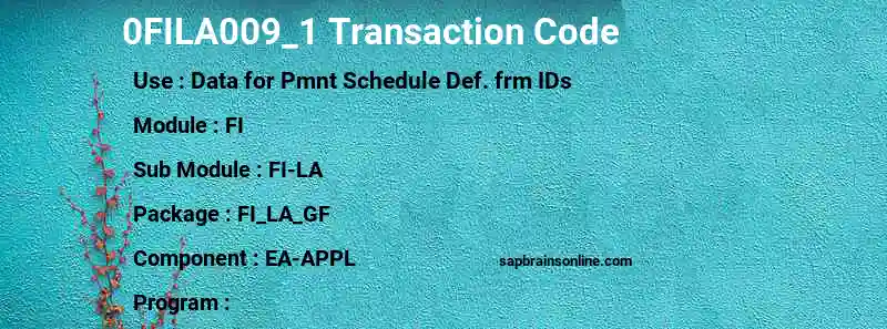 SAP 0FILA009_1 transaction code