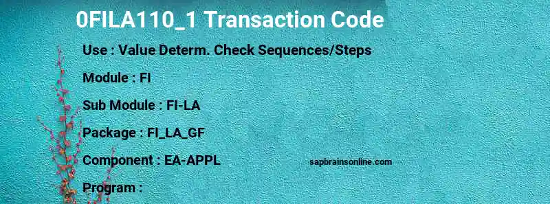 SAP 0FILA110_1 transaction code