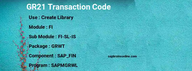 SAP GR21 transaction code