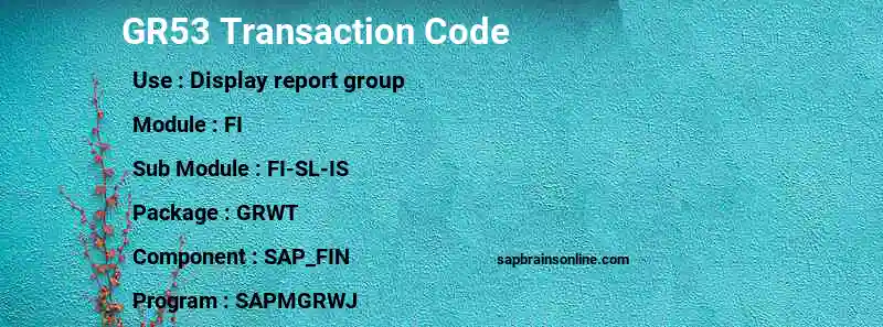 SAP GR53 transaction code