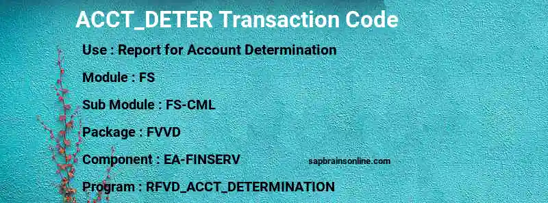 SAP ACCT_DETER transaction code
