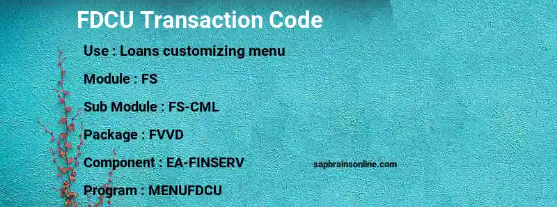 SAP FDCU transaction code