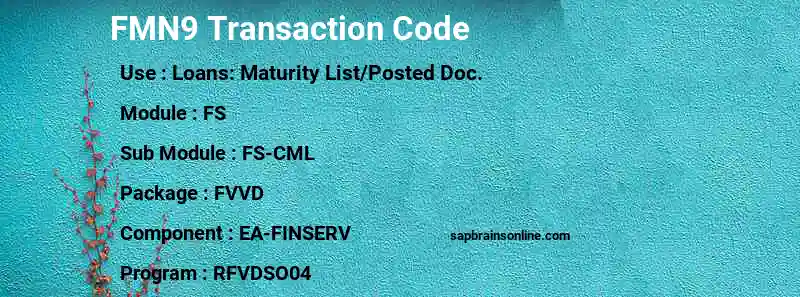 SAP FMN9 transaction code