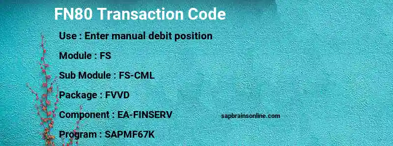 SAP FN80 transaction code