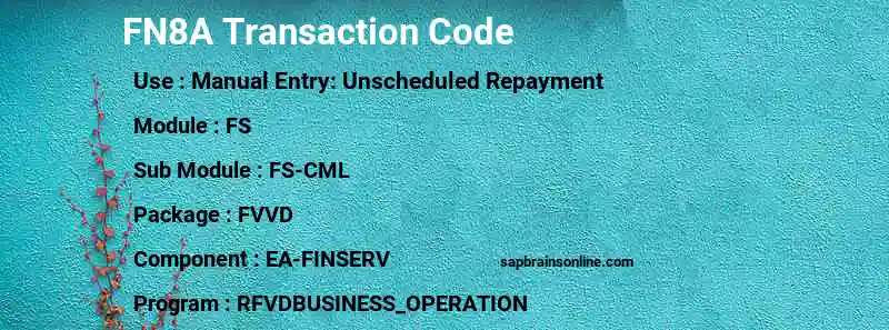 SAP FN8A transaction code