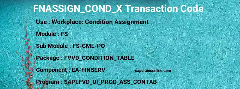 SAP FNASSIGN_COND_X transaction code