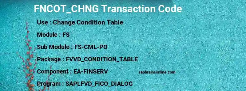 SAP FNCOT_CHNG transaction code