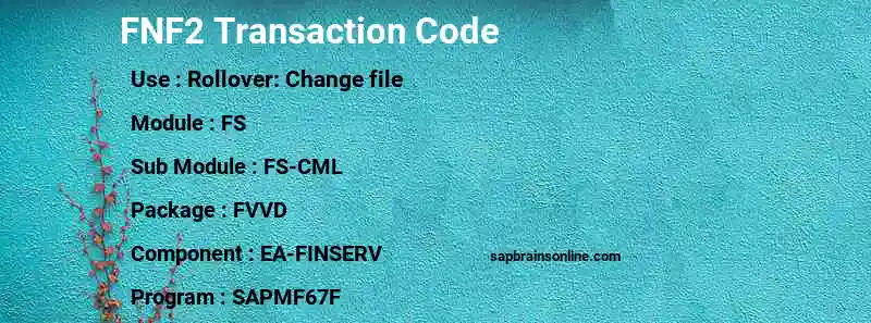 SAP FNF2 transaction code