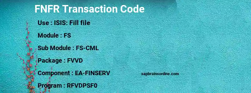SAP FNFR transaction code