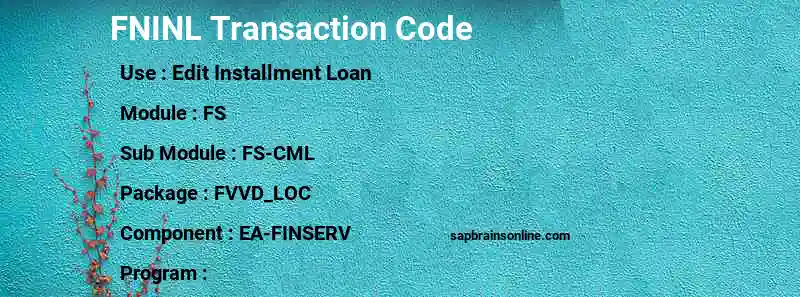 SAP FNINL transaction code