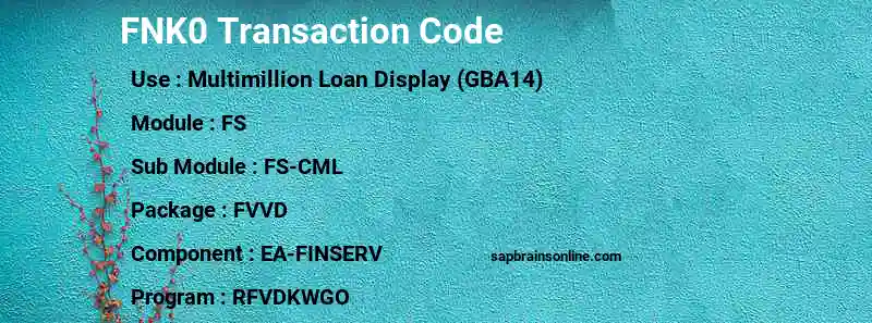 SAP FNK0 transaction code
