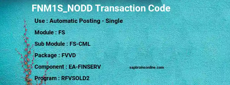 SAP FNM1S_NODD transaction code