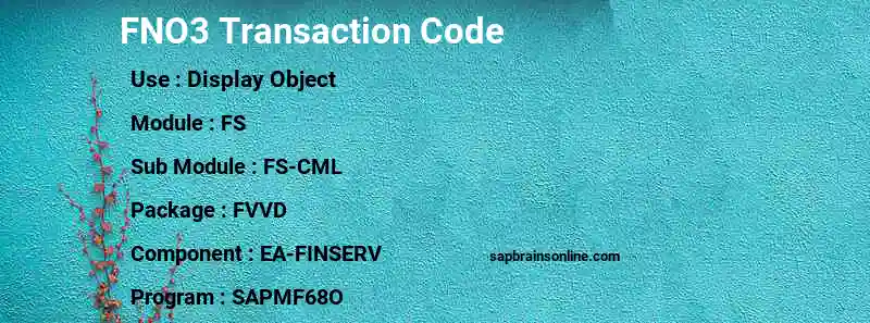 SAP FNO3 transaction code