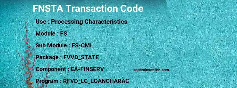 SAP FNSTA transaction code