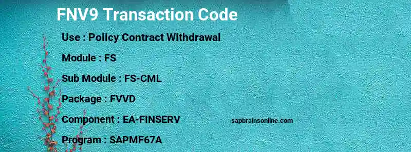 SAP FNV9 transaction code