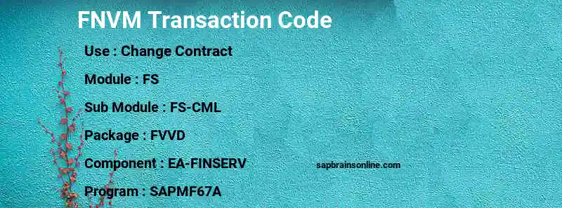SAP FNVM transaction code