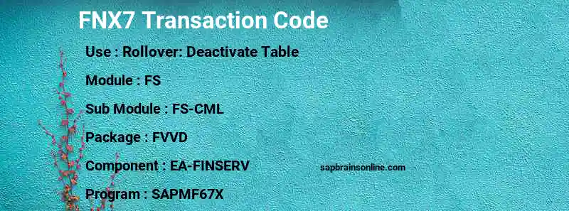 SAP FNX7 transaction code