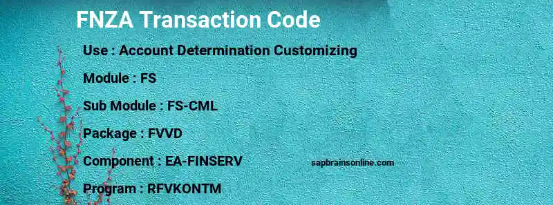 SAP FNZA transaction code