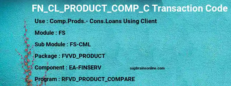 SAP FN_CL_PRODUCT_COMP_C transaction code