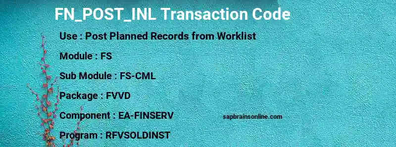 SAP FN_POST_INL transaction code