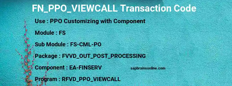 SAP FN_PPO_VIEWCALL transaction code