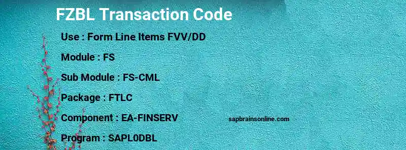 SAP FZBL transaction code