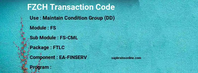 SAP FZCH transaction code