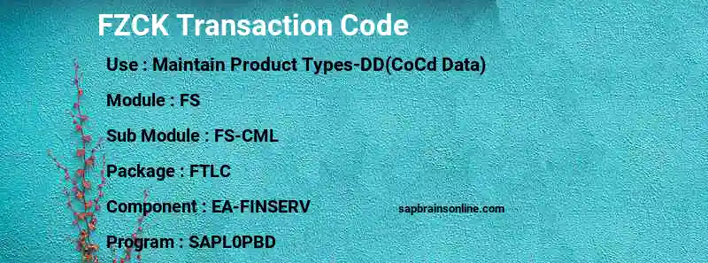 SAP FZCK transaction code