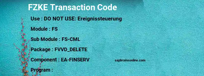 SAP FZKE transaction code