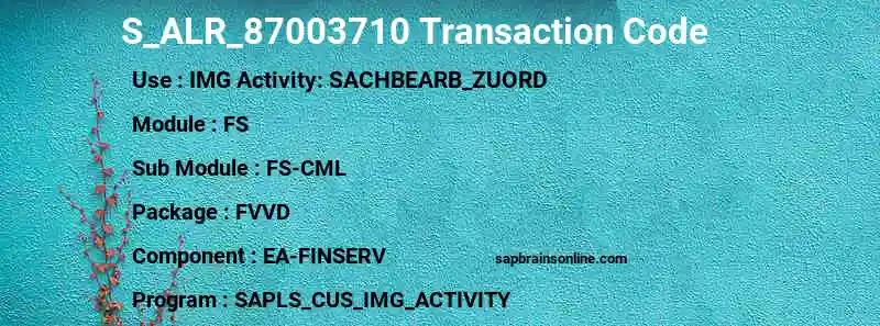 SAP S_ALR_87003710 transaction code