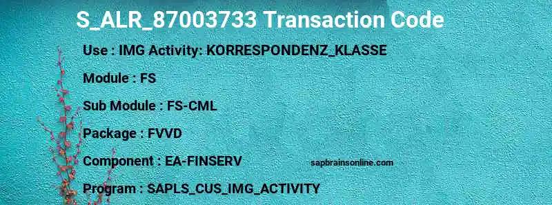 SAP S_ALR_87003733 transaction code