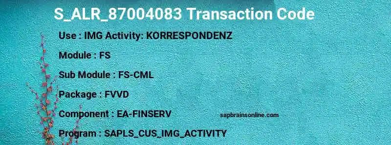 SAP S_ALR_87004083 transaction code