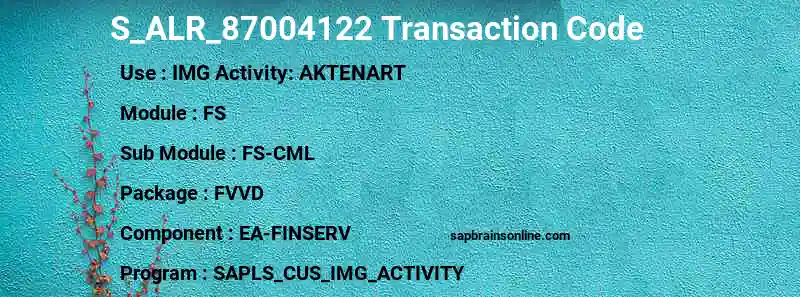 SAP S_ALR_87004122 transaction code