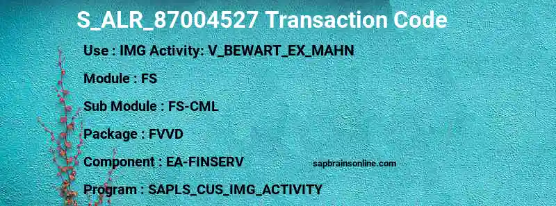 SAP S_ALR_87004527 transaction code