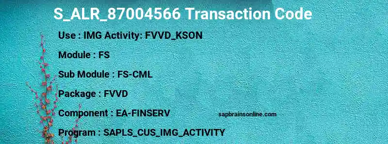 SAP S_ALR_87004566 transaction code