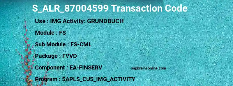 SAP S_ALR_87004599 transaction code