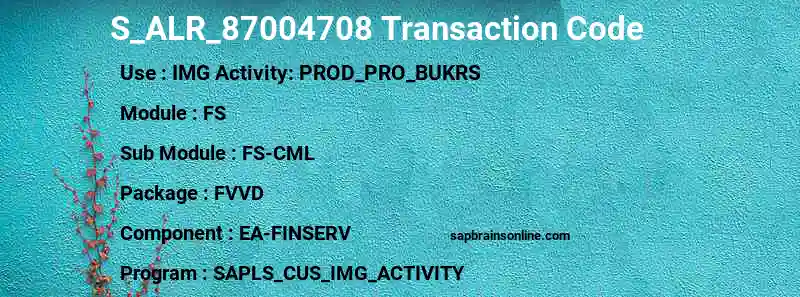 SAP S_ALR_87004708 transaction code