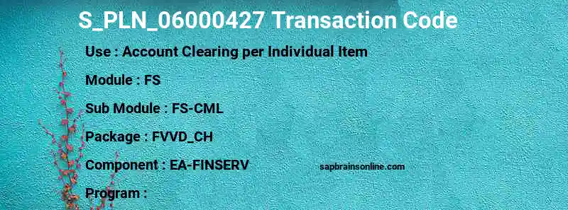 SAP S_PLN_06000427 transaction code