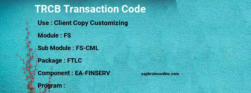 SAP TRCB transaction code