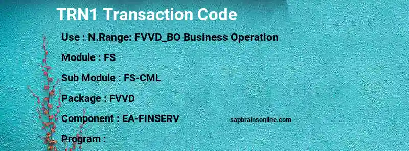 SAP TRN1 transaction code