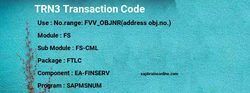 SAP TRN3 transaction code
