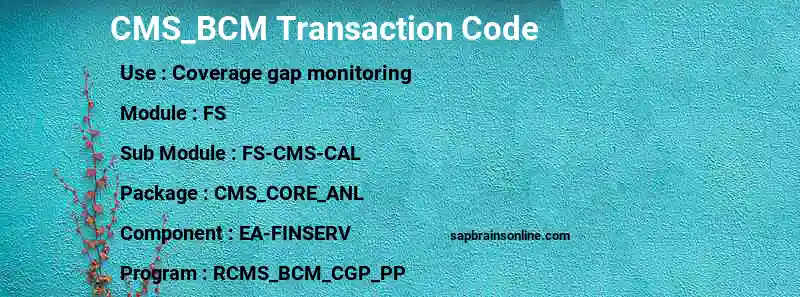 SAP CMS_BCM transaction code