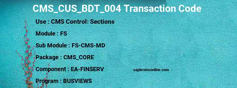 SAP CMS_CUS_BDT_004 transaction code