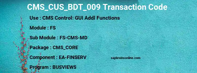 SAP CMS_CUS_BDT_009 transaction code