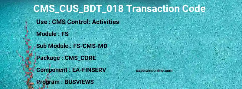 SAP CMS_CUS_BDT_018 transaction code