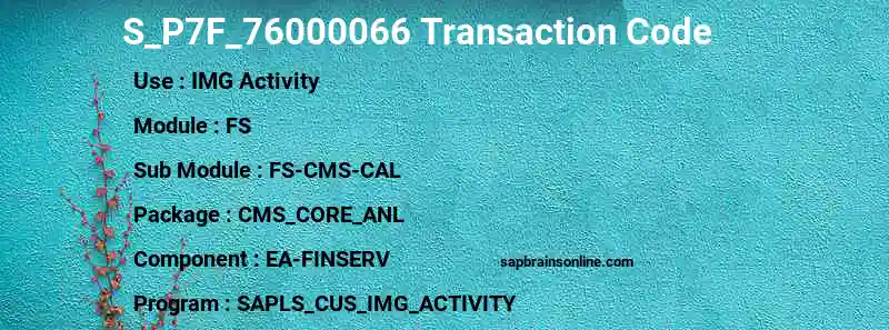 SAP S_P7F_76000066 transaction code