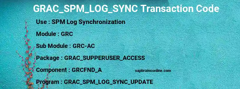 SAP GRAC_SPM_LOG_SYNC transaction code