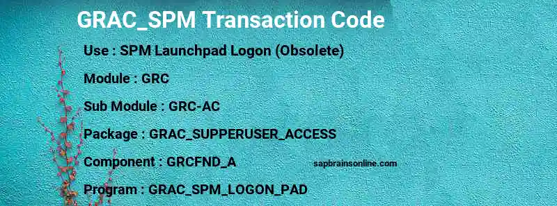 SAP GRAC_SPM transaction code