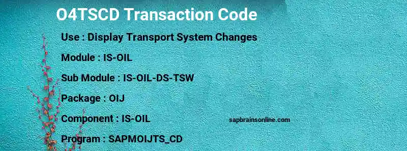 SAP O4TSCD transaction code